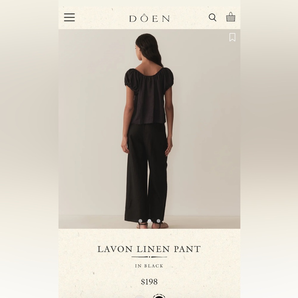 Dôen Black Lavon Linen Pants